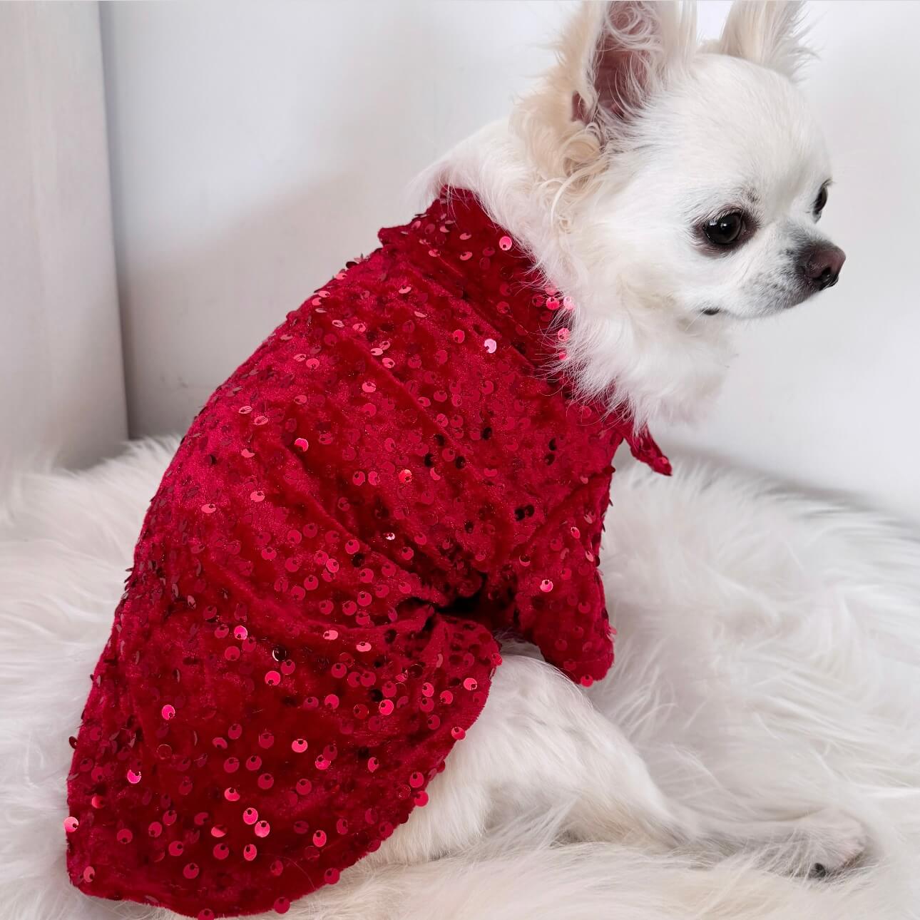 Red Velvet Sequin Shirt