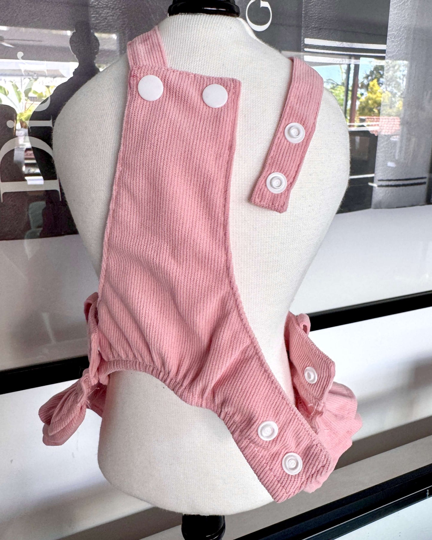 Tiny Paw Couture Signature Suspender Skirt - Blush Ruffle