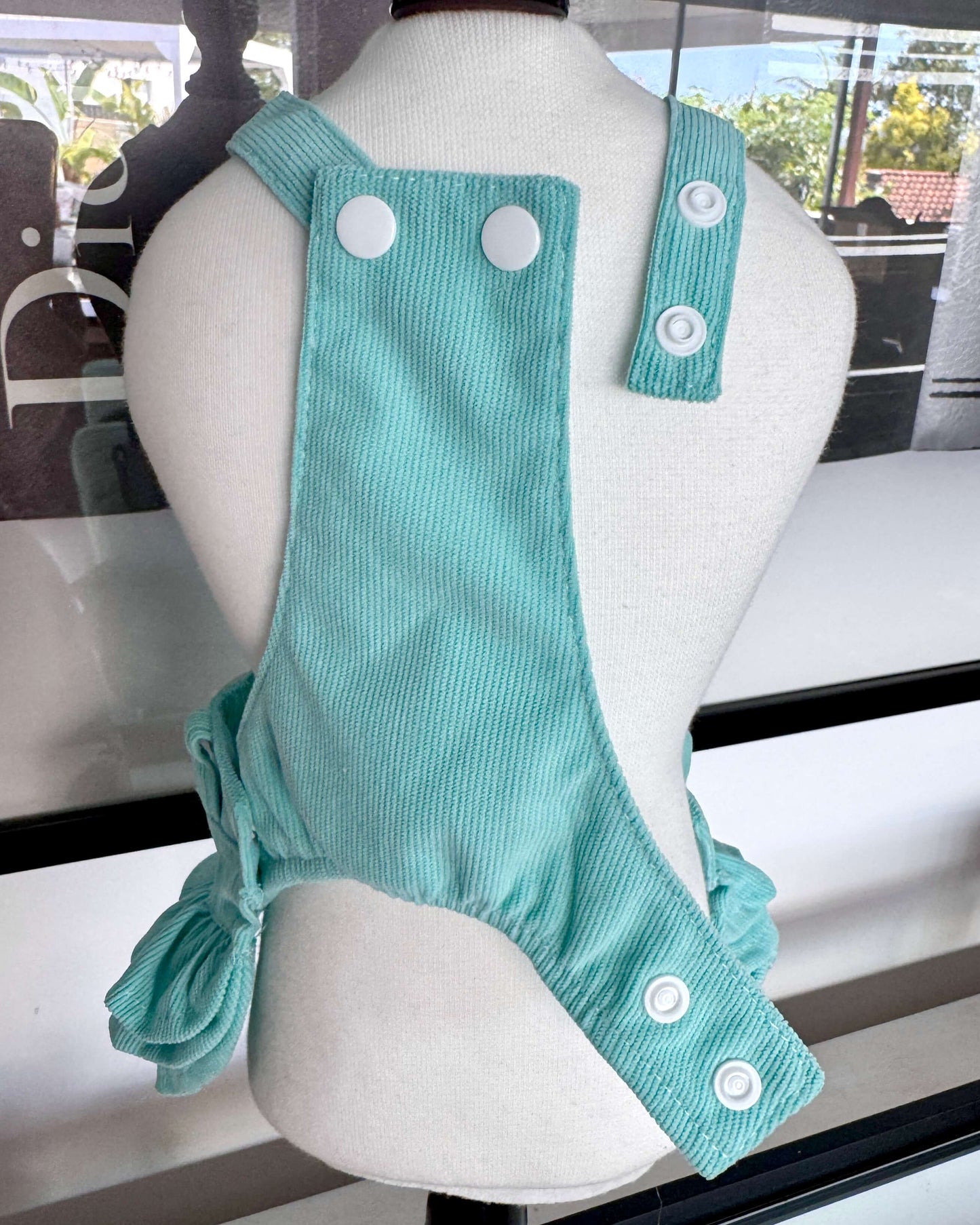 Tiny Paw Couture Signature Suspender Skirt - Minty Ruffle