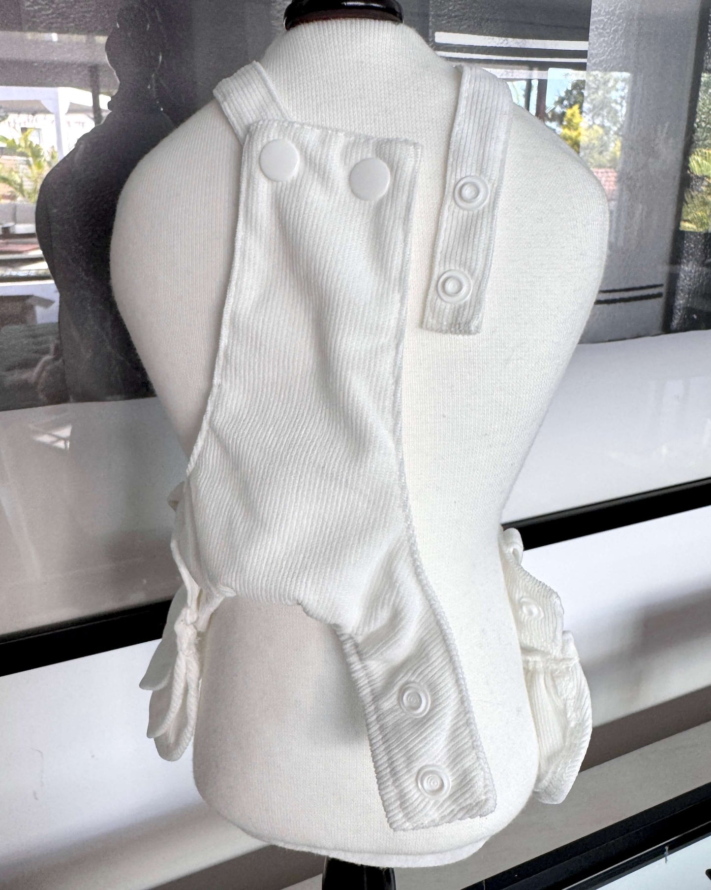 Tiny Paw Couture Signature Suspender Skirt - White Ruffle