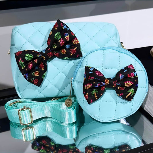 Tiny Paw Mum Bag Neon Lights Aqua