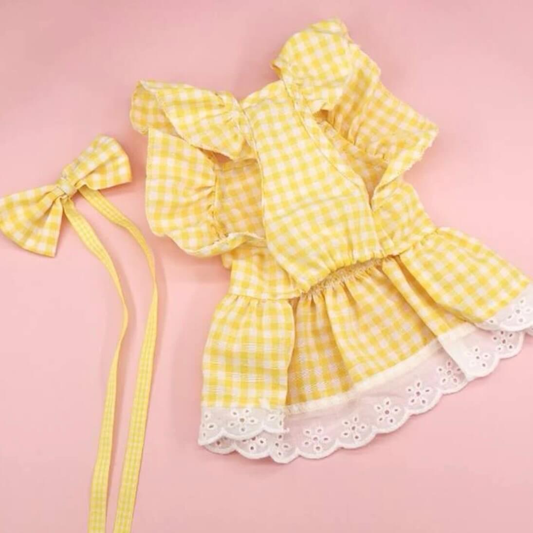 Bethany Yellow Gingham Dress