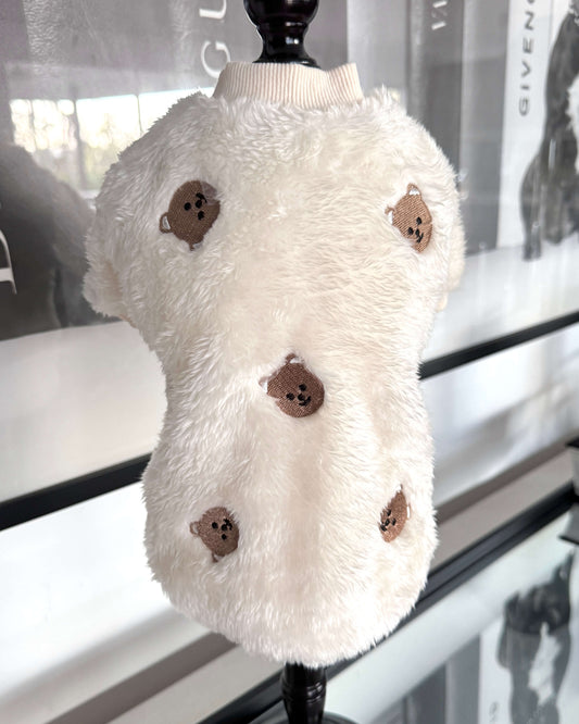 Embroidered Teddy Jumper Cream