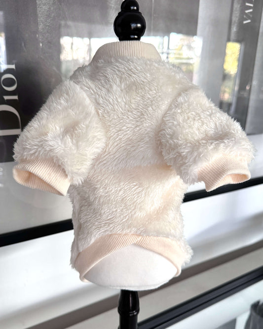 Embroidered Teddy Jumper Cream