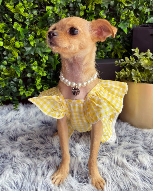 Bethany Yellow Gingham Dress
