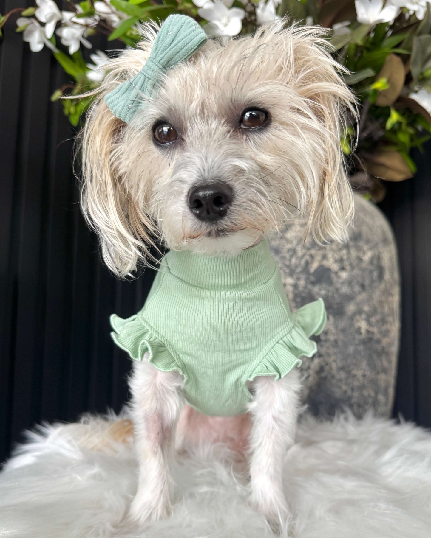 Arabella Frilly Sleeve Top Green
