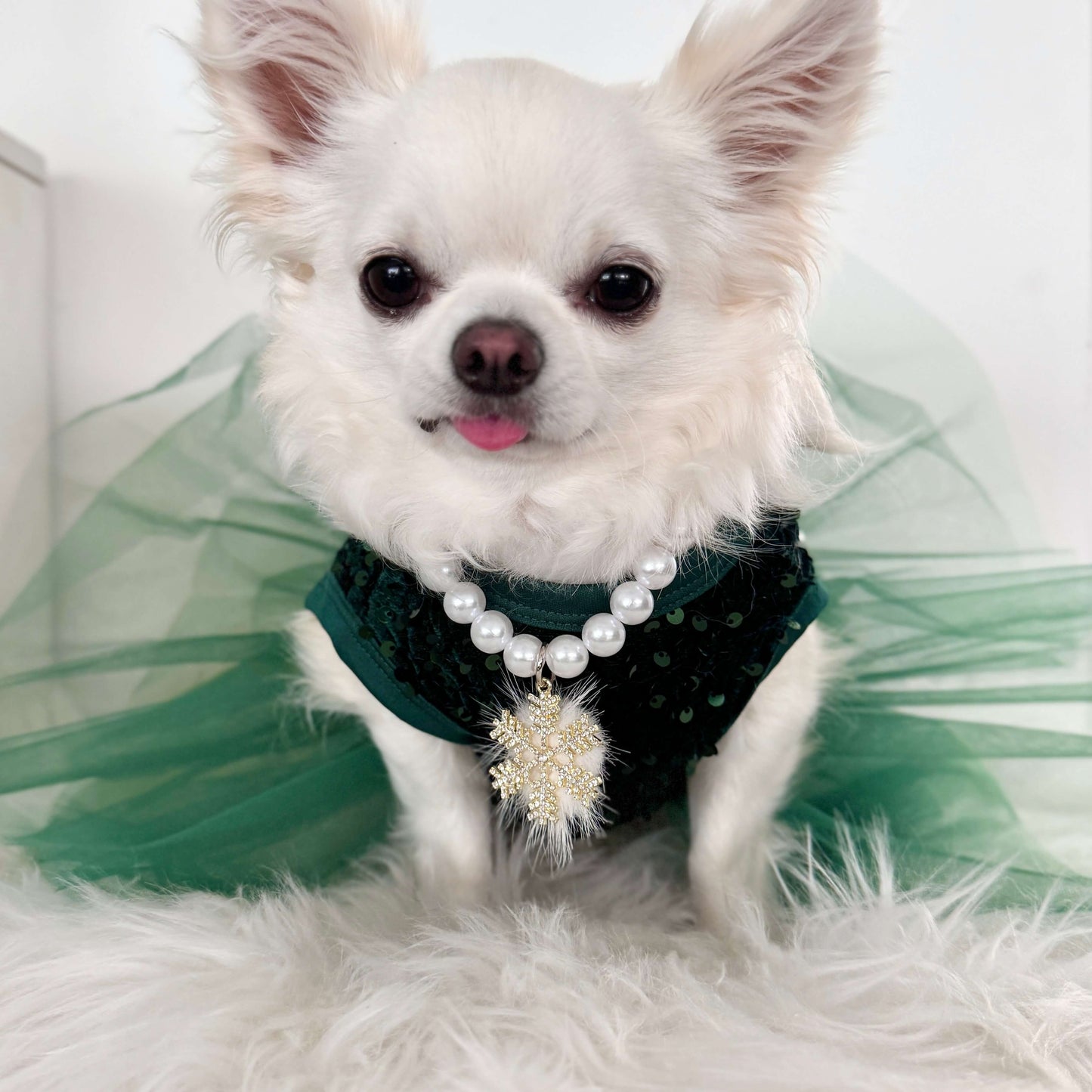 Christmas Snowflake Bead Necklace