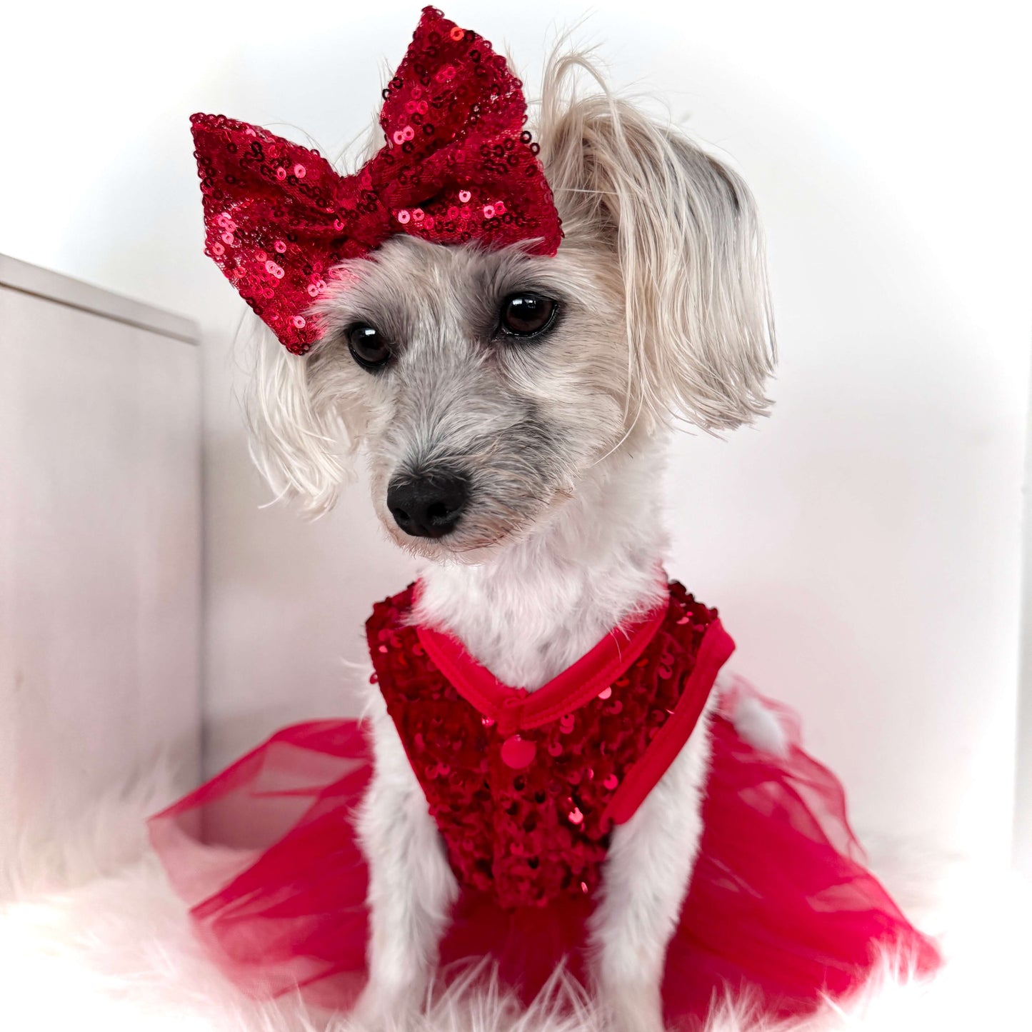 Red Sequin Small Bow/Hair Bow