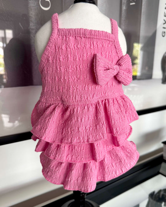 Ginny Summer Ruffle Dress Pink