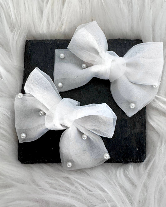 Jacinta Midi Hair Bows White
