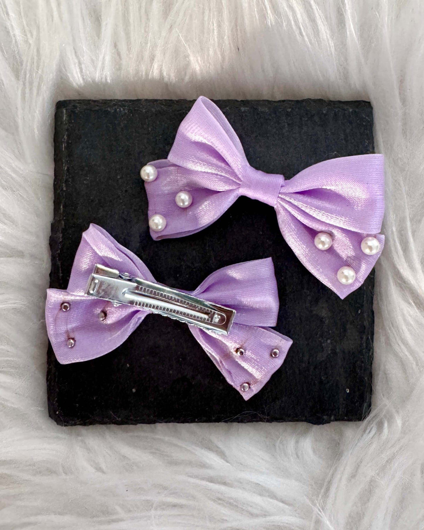 Tilly Mini Hair Bows Purple