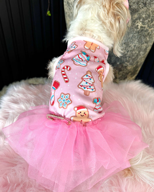 Pink Christmas Singlet + Tutu Skirt