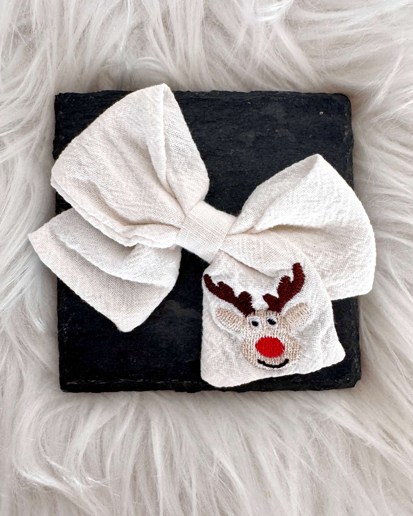 Reindeer Midi Hair Bow