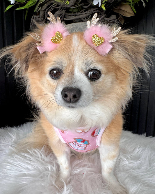 Pink Reindeer Mini Bows