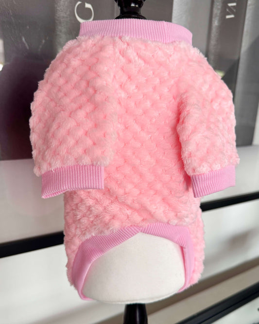 Teddy Pink Waffle Jumper