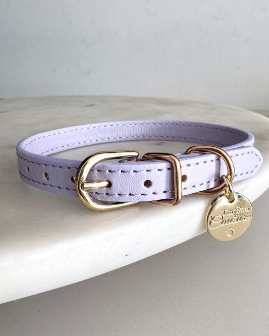 Little Luxe Leather Collar Purple