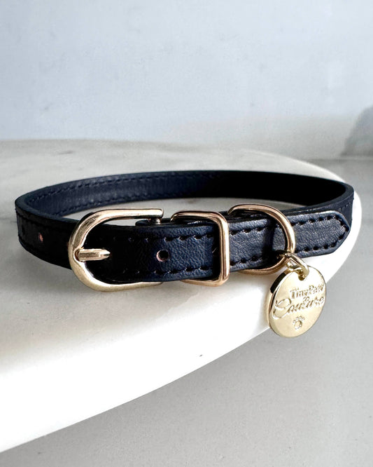 Little Luxe Leather Collar Black