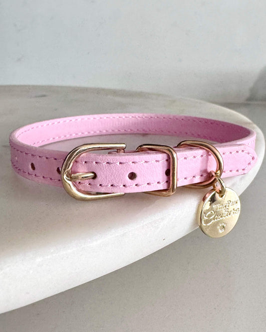Little Luxe Leather Collar Light Pink