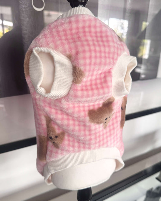 Sleeveless Snuggle Jumper Pink Teddy