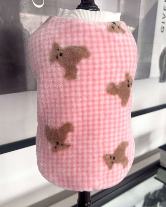 Sleeveless Snuggle Jumper Pink Teddy