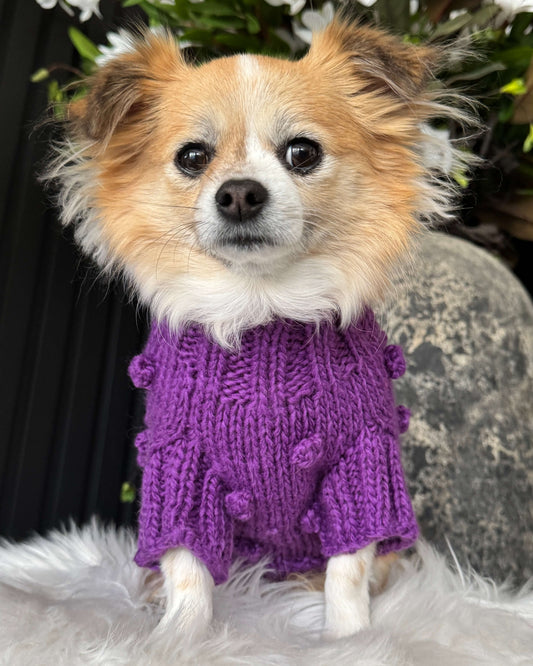 Pom Pom Knit Purple
