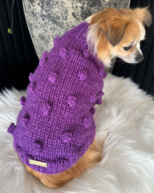 Pom Pom Knit Purple
