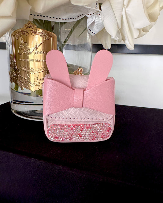 Luxury Bunny Bow Waste Bag Carrier Pink