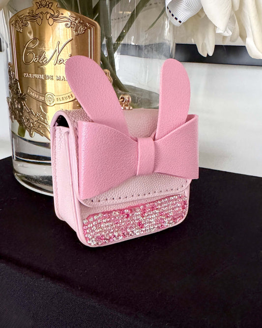 Luxury Bunny Bow Waste Bag Carrier Pink