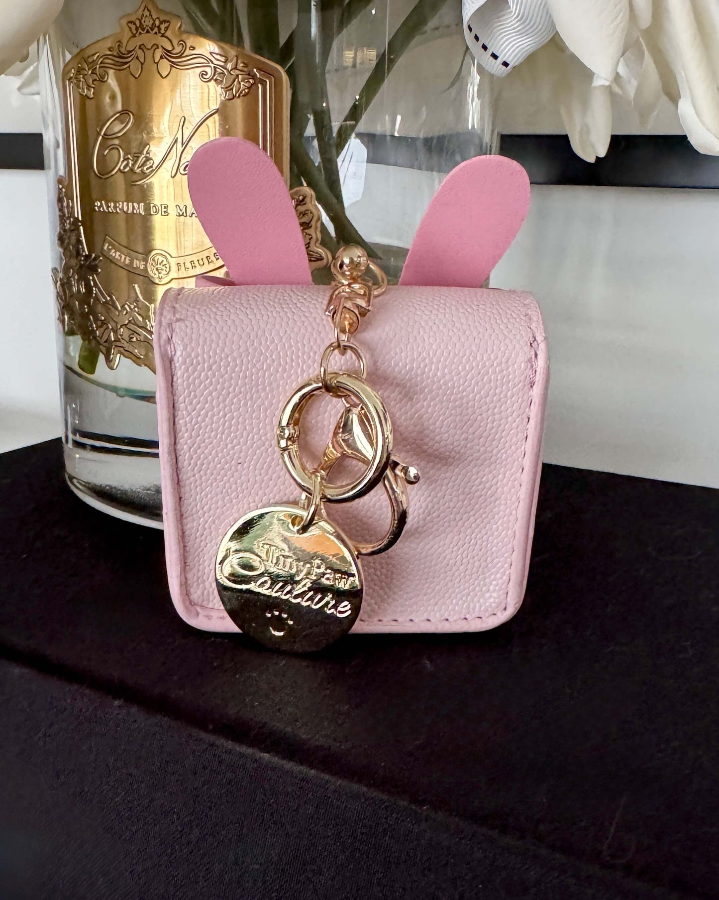 Luxury Bunny Bow Waste Bag Carrier Pink