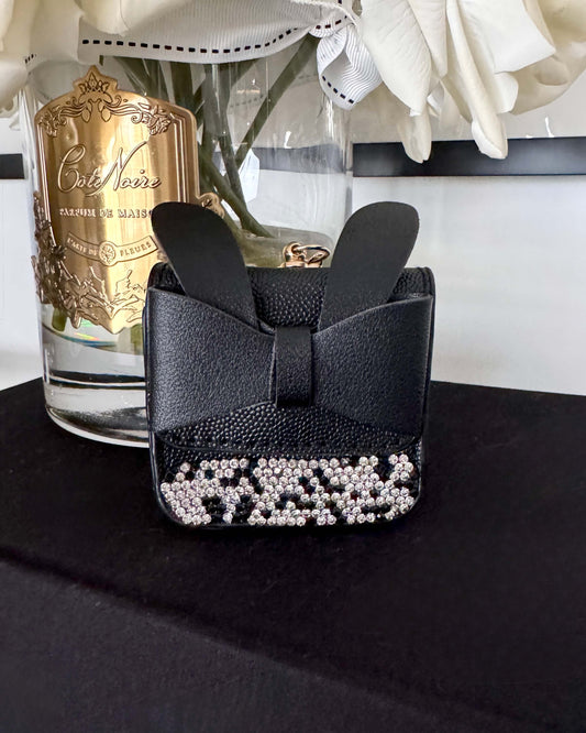 Luxury Bunny Bow Waste Bag Carrier Black