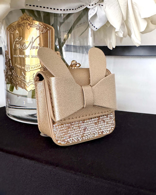 Luxury Bunny Bow Waste Bag Carrier Gold