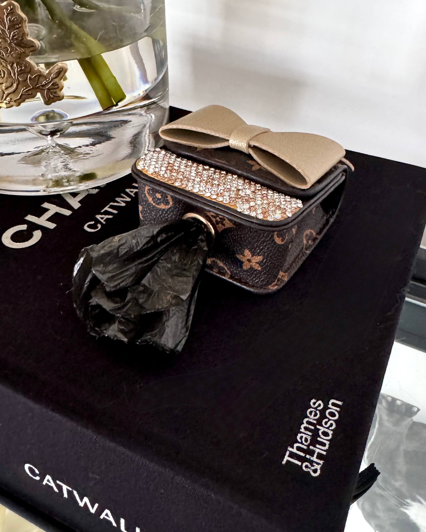 Luxury Bunny Bow Waste Bag Carrier Designer