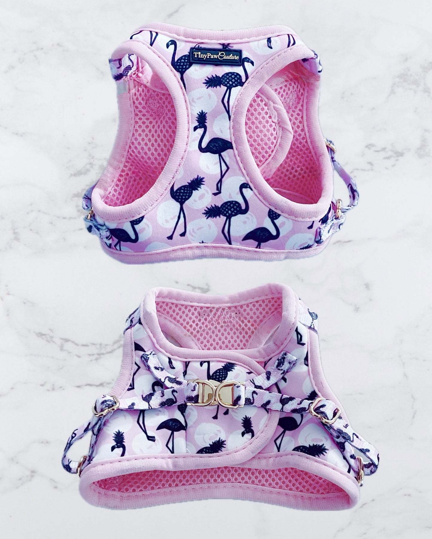 Little Luxe Flamingos Step In Vest Harness