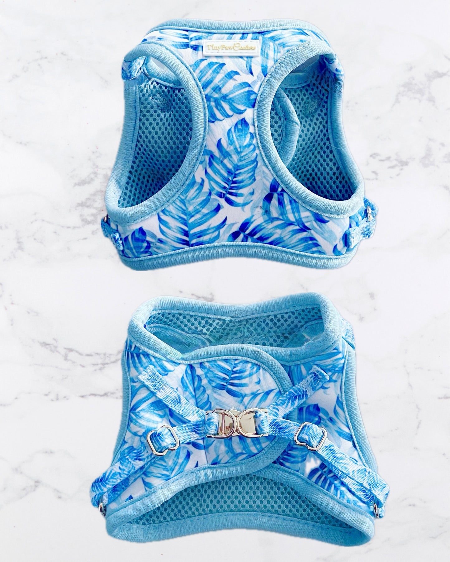 Little Luxe Blue Leaf Step In Vest Harness