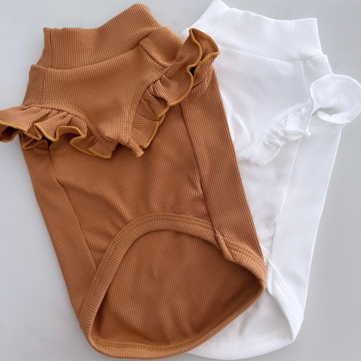 Arabella Frilly Sleeve Top Brown