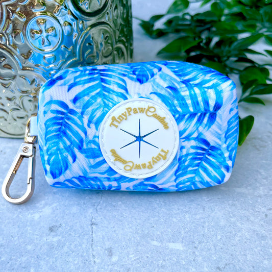 Little Luxe Blue Leaf Waste Bag Holder