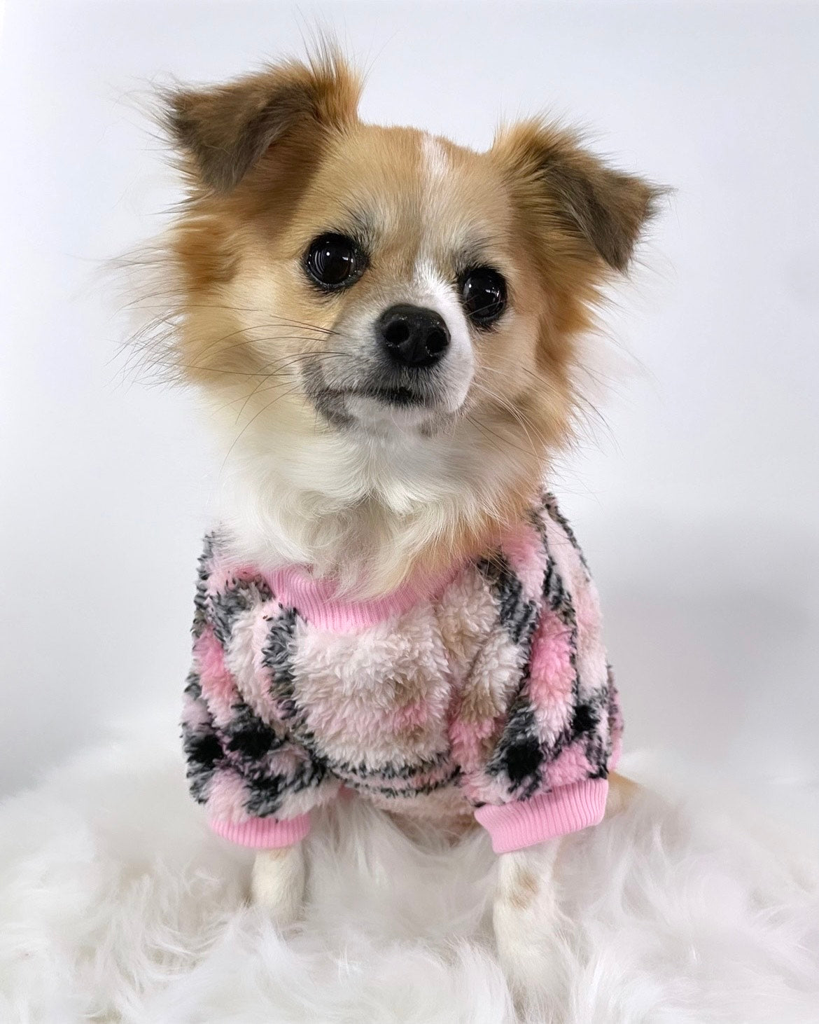 Teddy Jumper Pink Plaid