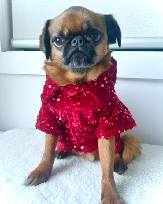 Red Velvet Sequin Shirt