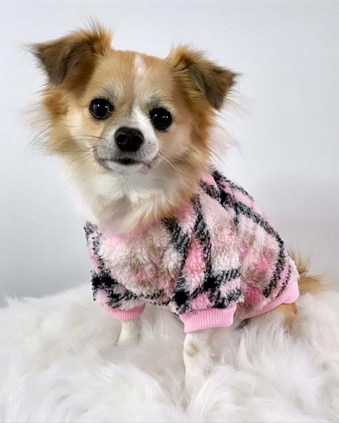 Teddy Jumper Pink Plaid