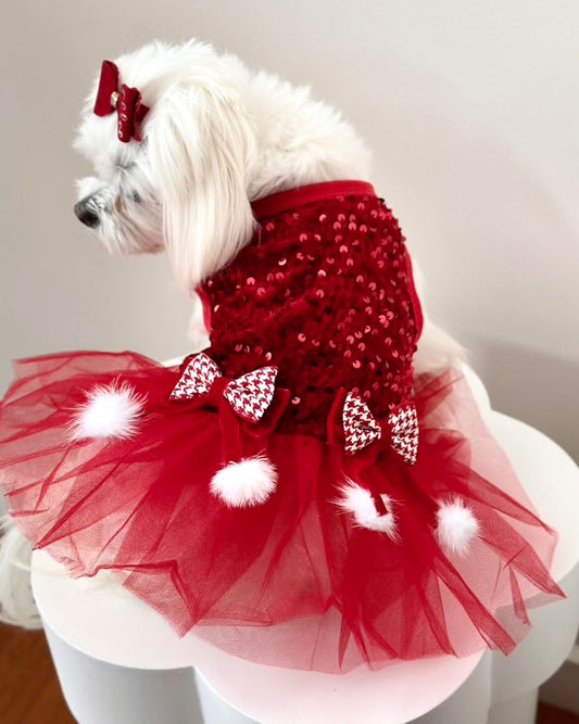 Red Velvet Sequin Christmas Tutu