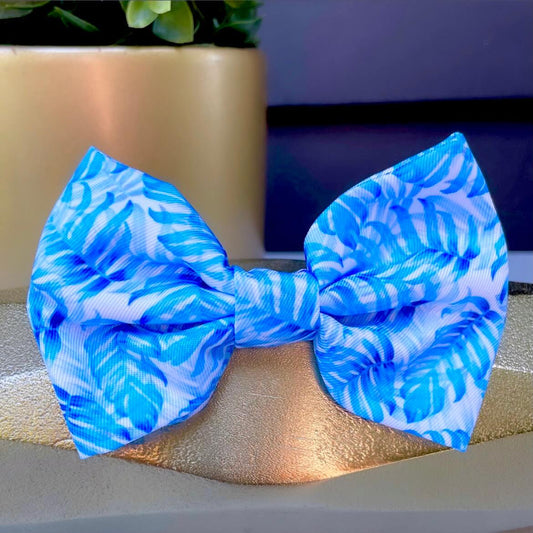 Little Luxe Blue Leaf Bow