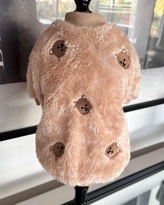 Embroidered Teddy Jumper Brown