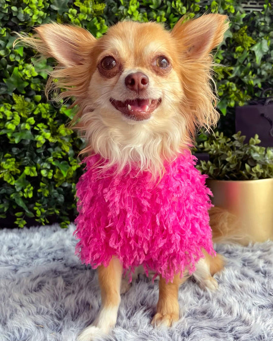 Quinn Feathered Top Pink