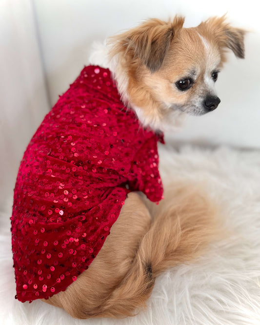 Red Velvet Sequin Shirt