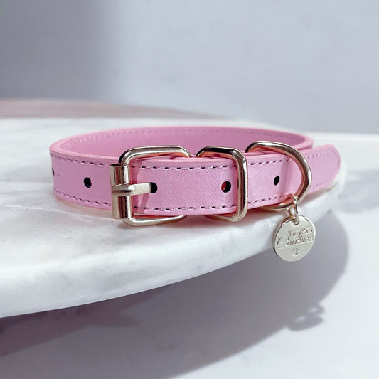 Little Luxe Leather Collar Light Pink