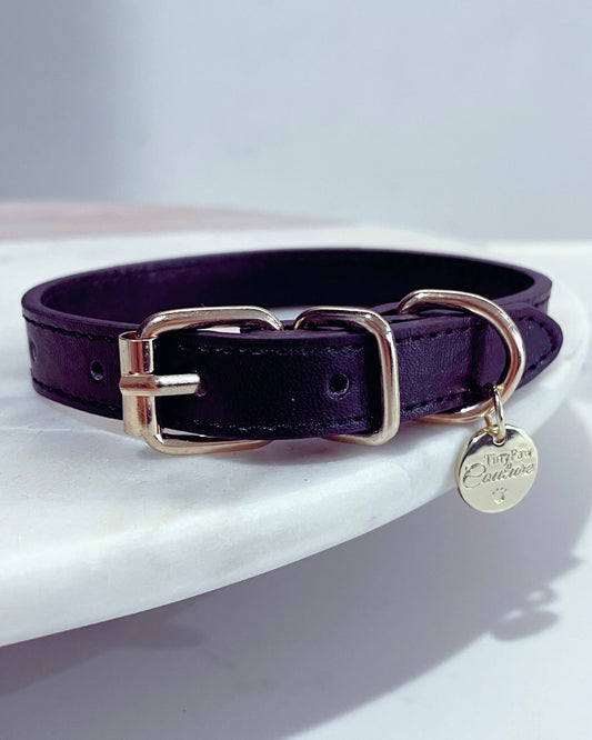 Little Luxe Leather Collar Black