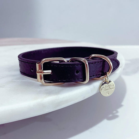 Little Luxe Leather Collar Black
