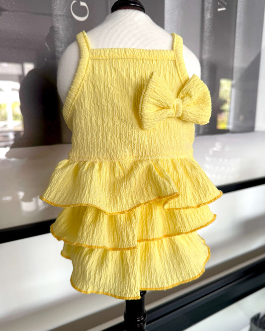 Ginny Summer Ruffle Dress Yellow