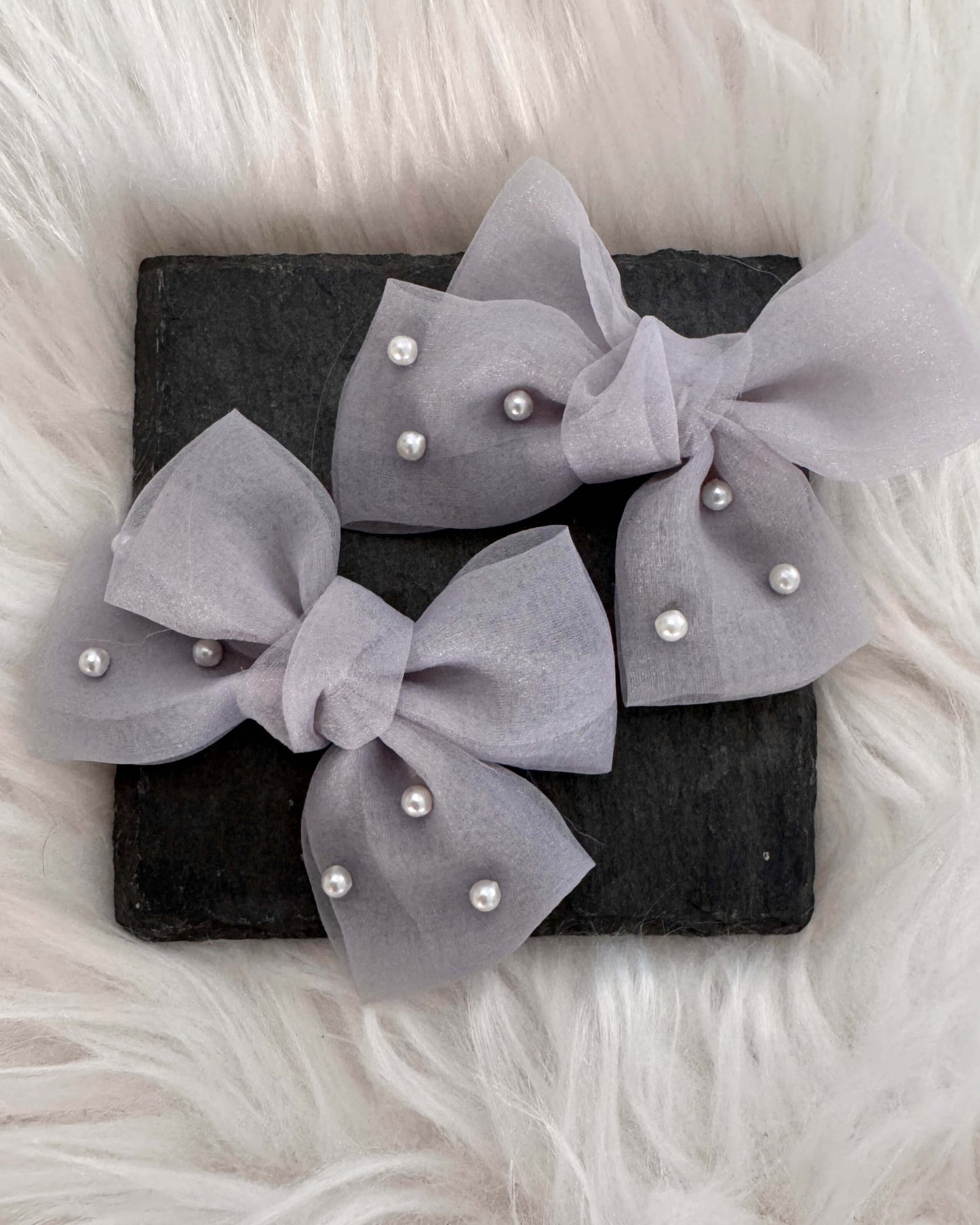Jacinta Midi Hair Bows Grey