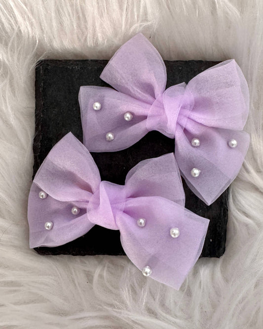 Jacinta Midi Hair Bows Purple